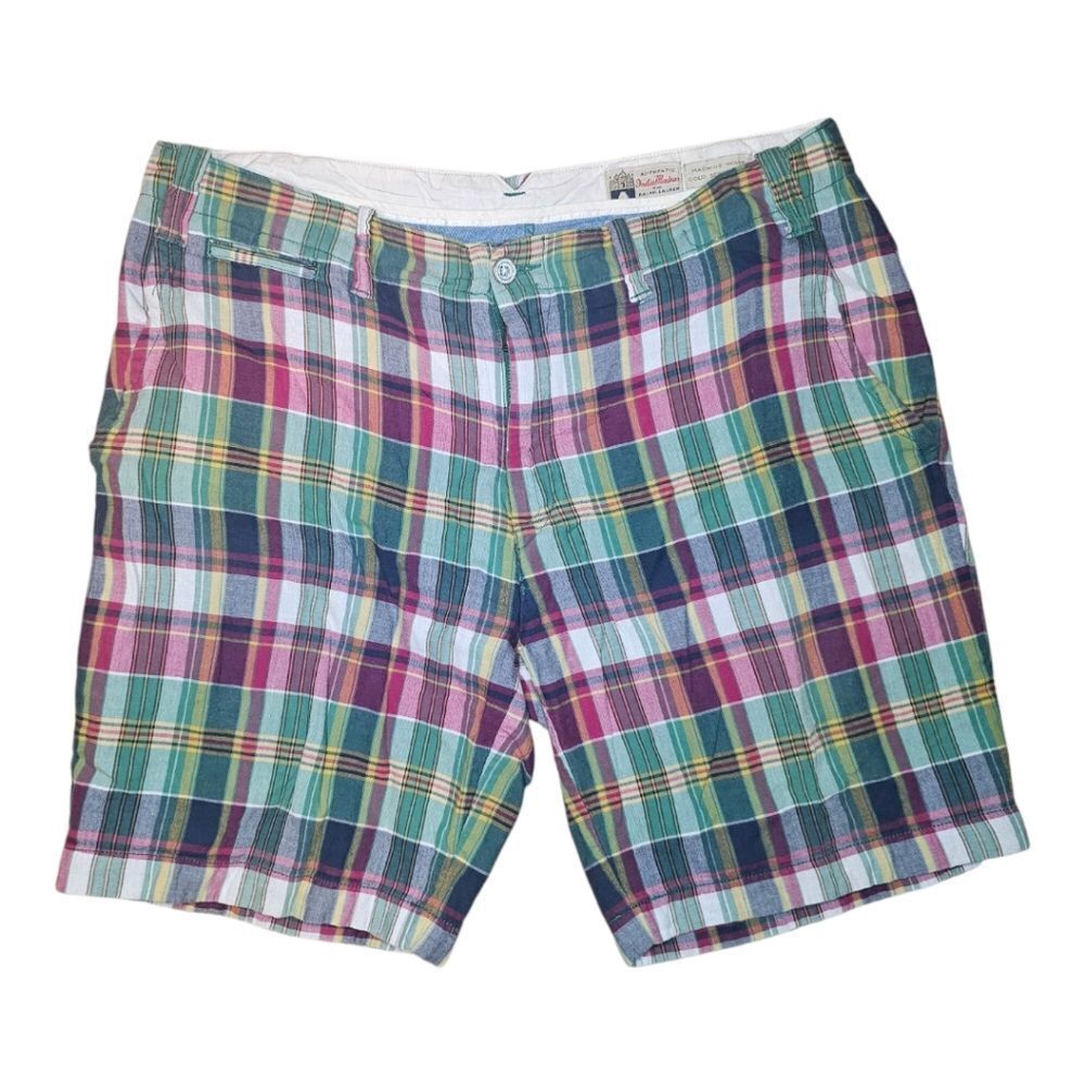 POLO RALPH LAUREN Patchwork Madras Chino Shorts Straight Fit Mens - Size 36
